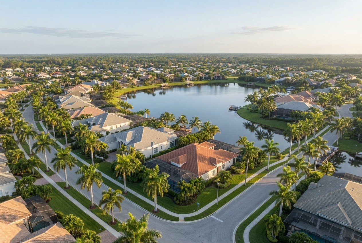 A Southwest Florida neighborhood in the morning